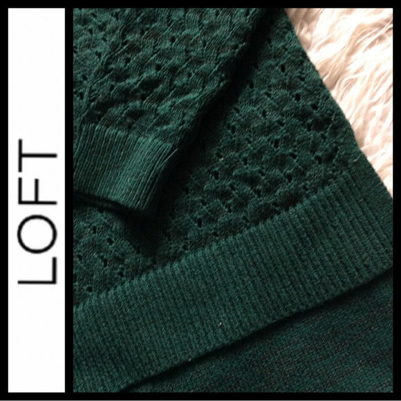 LOFT Women's Hunter Green Sweater - Picture 4 of 5